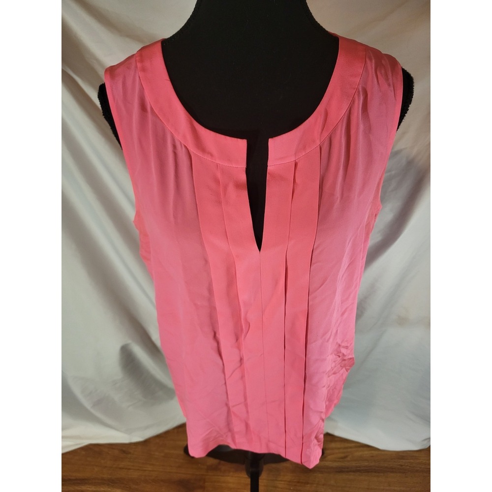 Kate Spade Blouse Women 10 100% Silk Sleeveless Pink Top Unlined